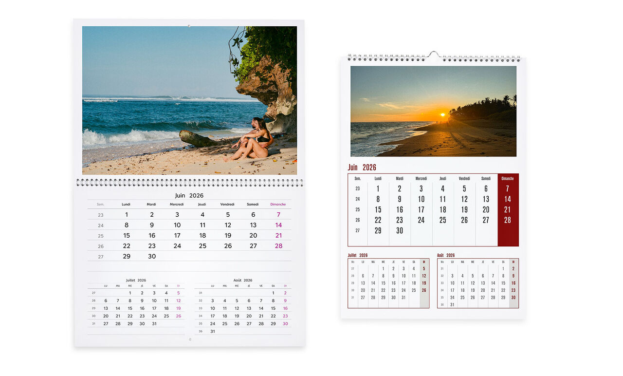 Calendrier mensuel;